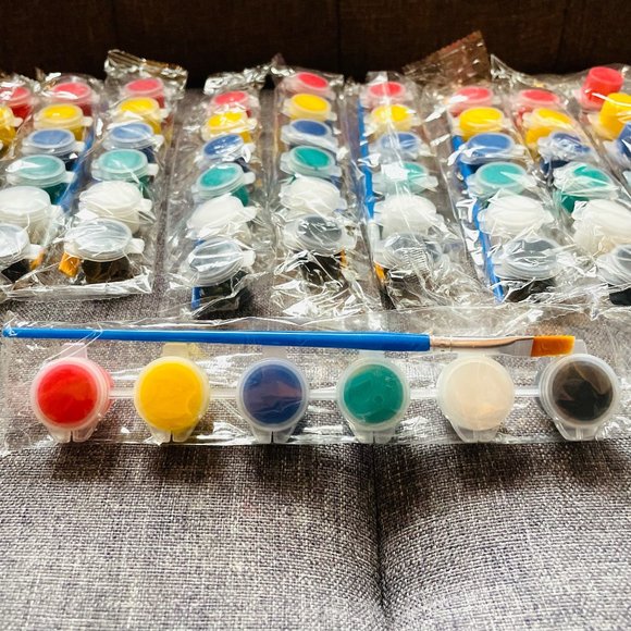 Other - NEW Sets of 10 Acrylic Paint fun activities kids, Goody Bag , 6 colors + 1 Brush